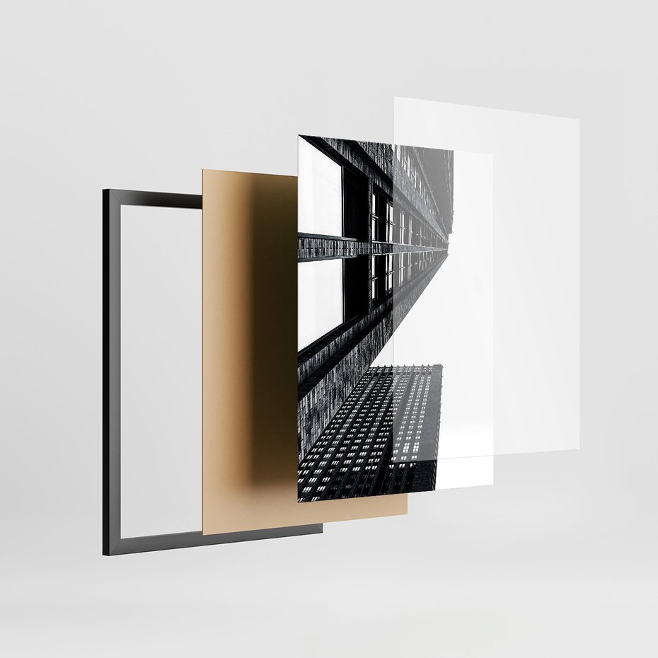 Zestaw obrazy w ramie, plakaty - architektura, budynki, miejski - rama czarna