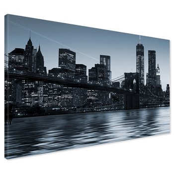 Obraz na płótnie - miasto, most, noc