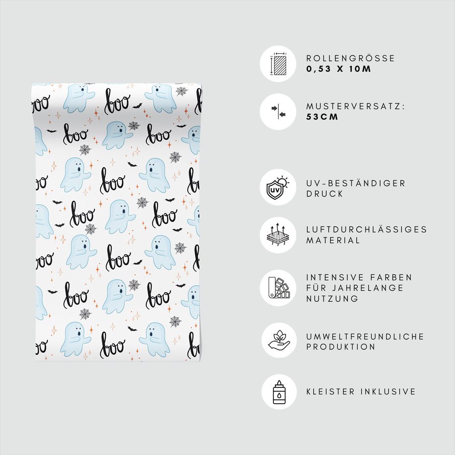 Tapeta - dziecięca, duch, halloween, pajęczyna