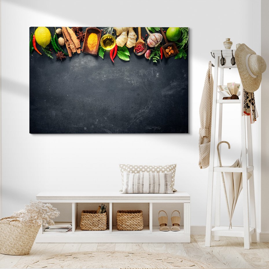 Obraz na płótnie - jedzenie, przyprawy, składniki