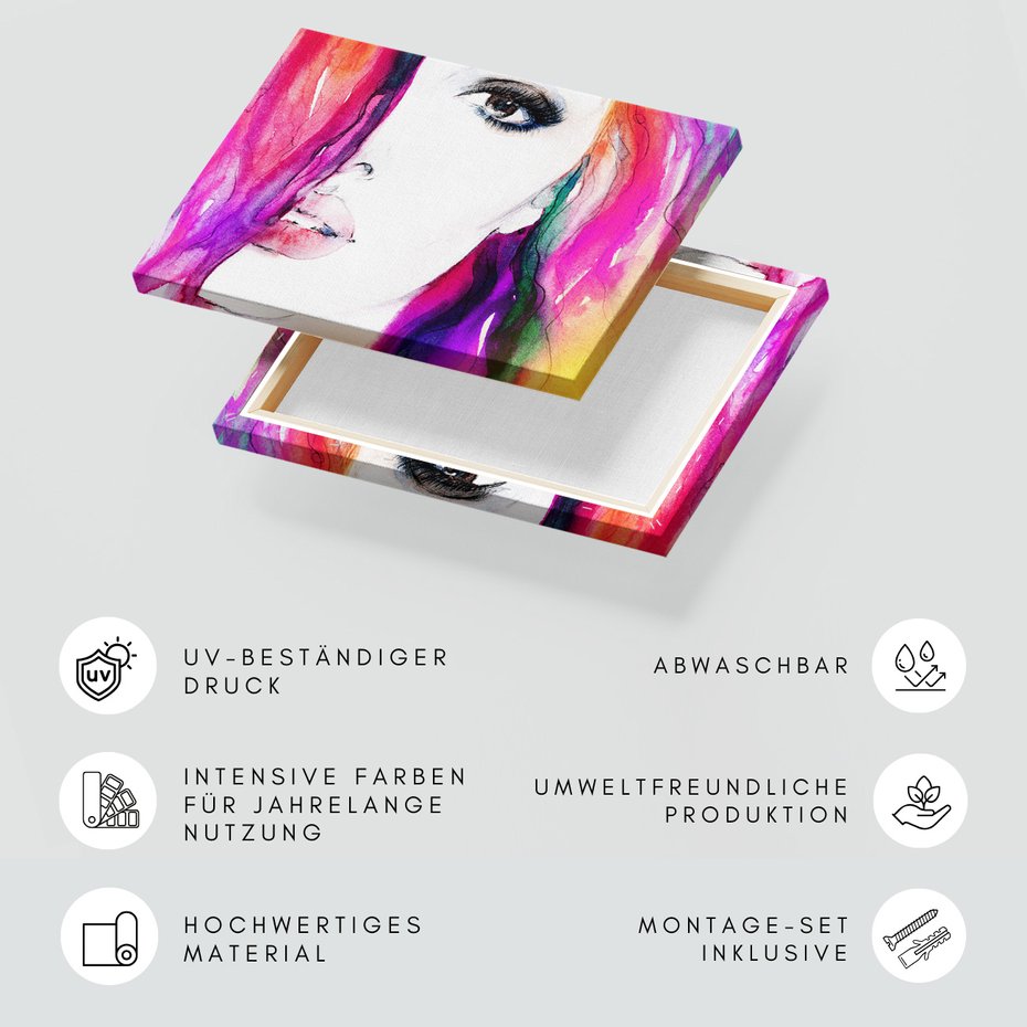 Obraz na płótnie - portret, akwarela, twarz