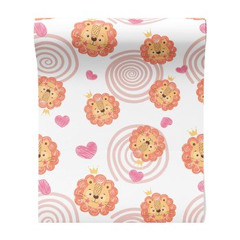 Tapeta - dziecięca, lew, korona, serce