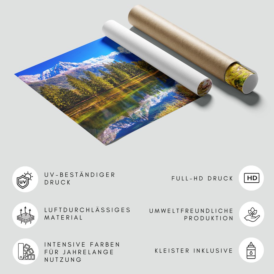 Fototapeta - góry, jezioro, las