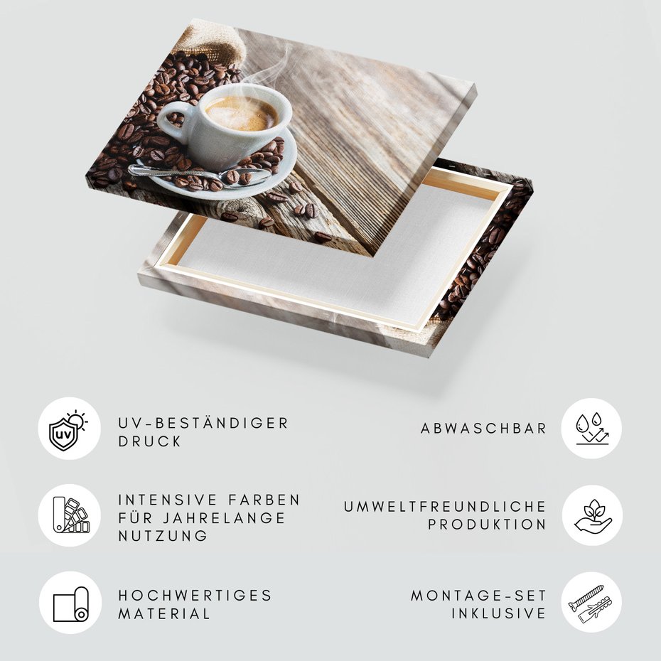 Obraz na płótnie - kawa, ziarna, napój