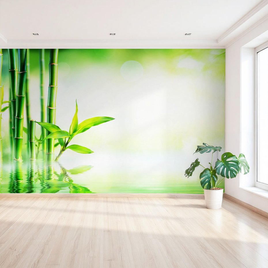 Fototapeta - bambus, woda, zieleń