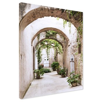 Obraz na płótnie - uliczka, rośliny, łuki