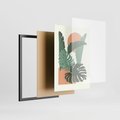 Zestaw obrazy w ramie, plakaty - liście, rośliny, abstrakcja - rama czarna