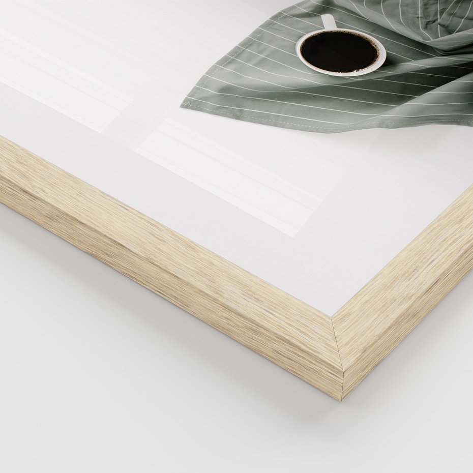 Zestaw obrazy w ramie, plakaty - kawa, kaktus, napisy - rama drewno