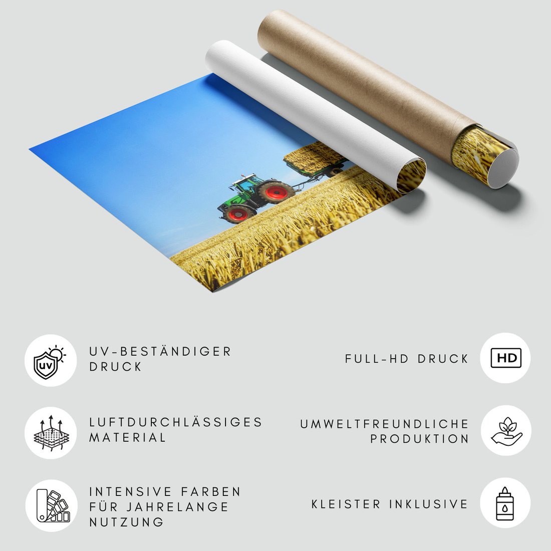 Fototapeta - ciągnik, rolnictwo, pole