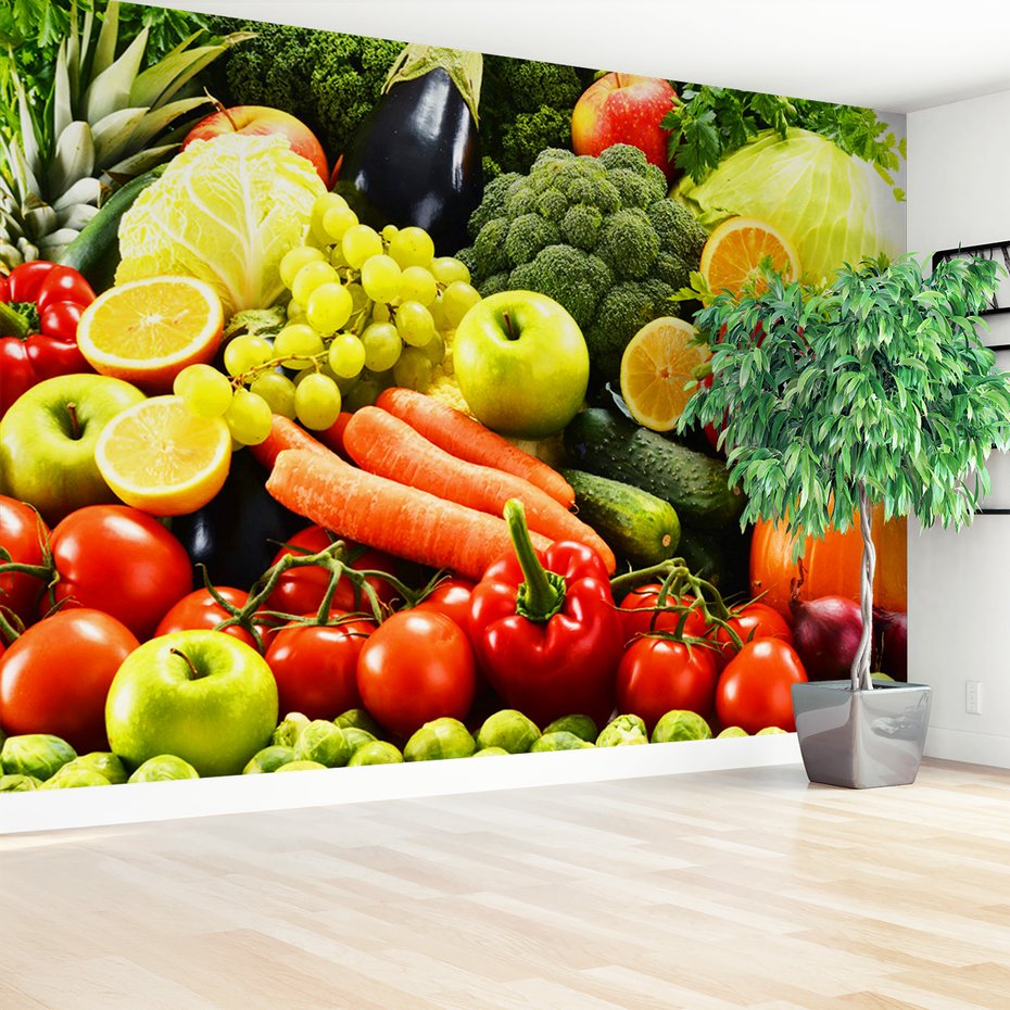 Fototapeta - owoce, warzywa, zdrowie