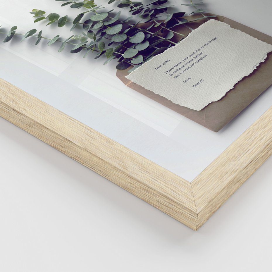 Zestaw obrazy w ramie, plakaty - eukaliptus, liście, gałązki - rama drewno