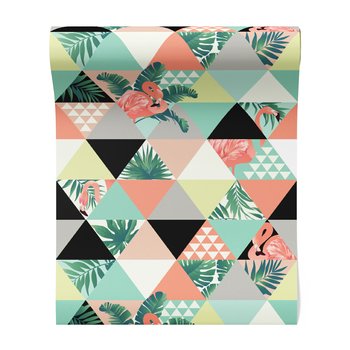 Tapeta - flaming, liście, trójkąty