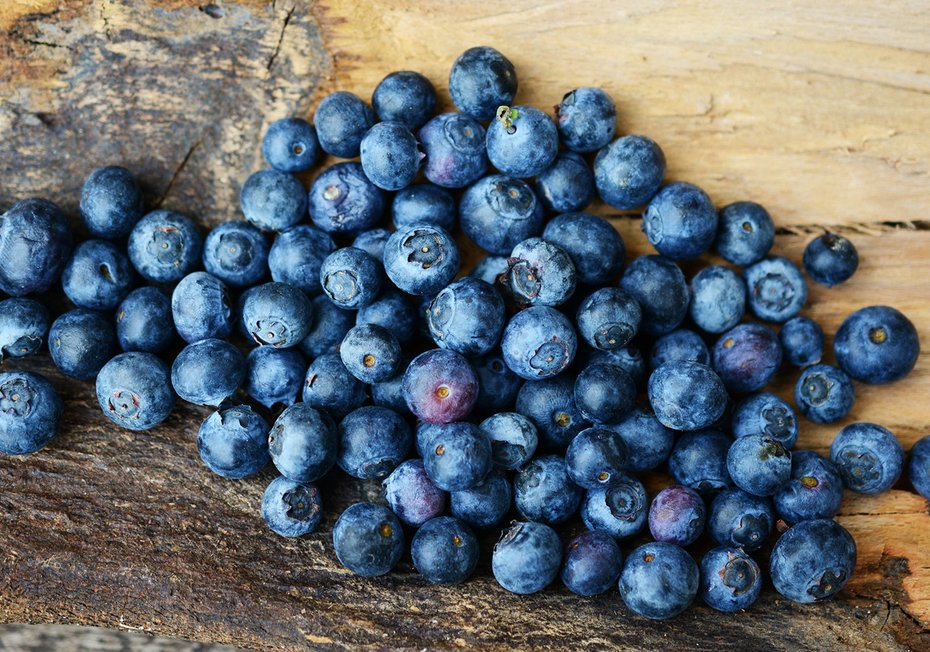 Fototapeta - jagody, owoce, drewno