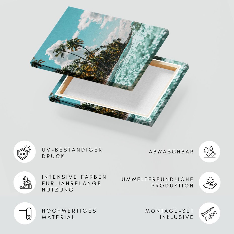 Obraz na płótnie - palmy, plaża, morze