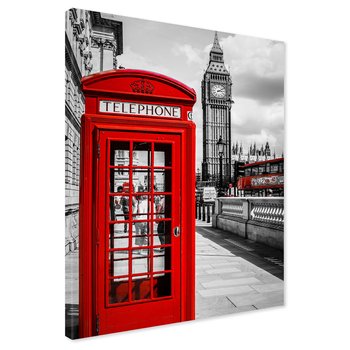 Obraz na płótnie - Londyn, budka telefoniczna, Big Ben