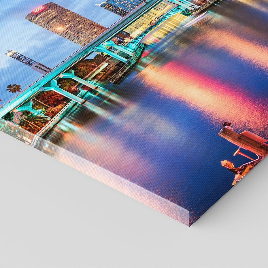 Obraz na płótnie - miasto, most, woda