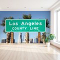 Fototapeta - Los Angeles, tablica, palmy