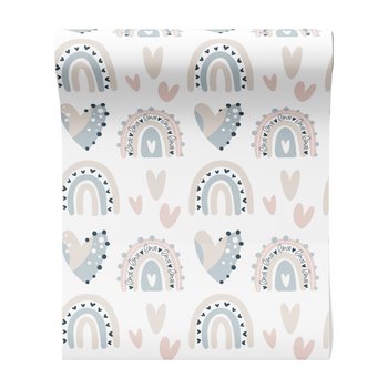 Tapeta - dziecięca, serca, tęcze,