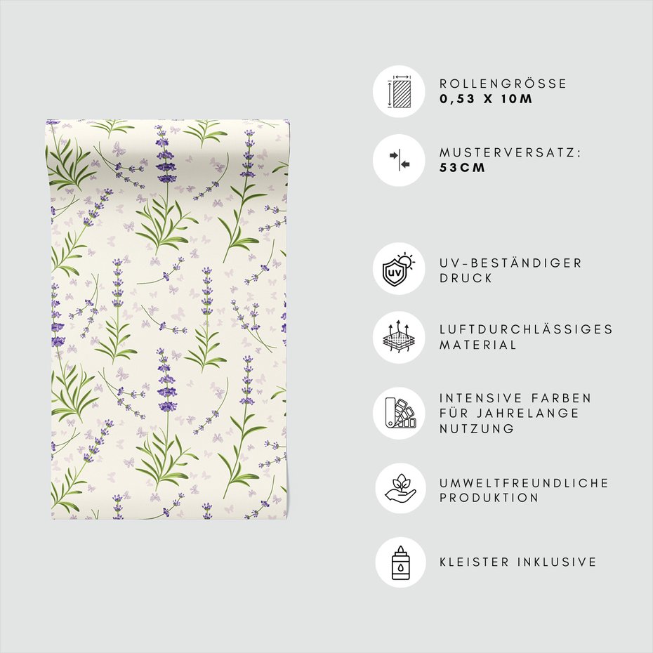 Tapeta - kwiaty, liście, motyle