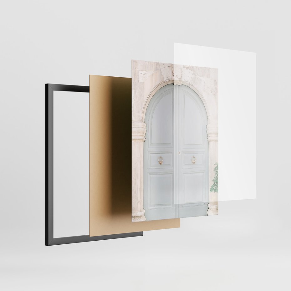 Zestaw obrazy w ramie, plakaty - podróż, cytryny, drzwi - rama czarna