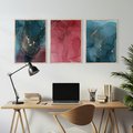 Zestaw obrazy w ramie, plakaty - abstrakcja,akwarele,marmur - rama drewno