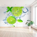 Fototapeta - limonka, woda, mięta