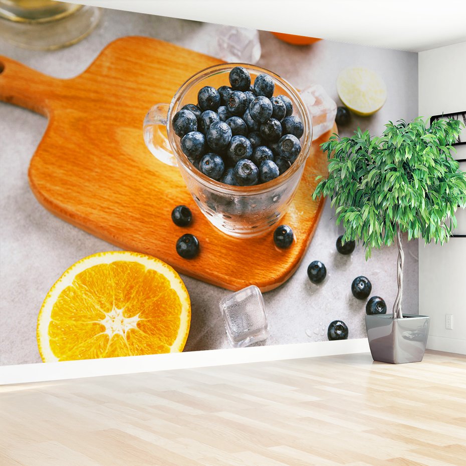 Fototapeta - borówki, owoce, cytrusy