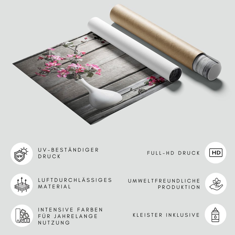 Fototapeta - kwiaty, wazon, drewno