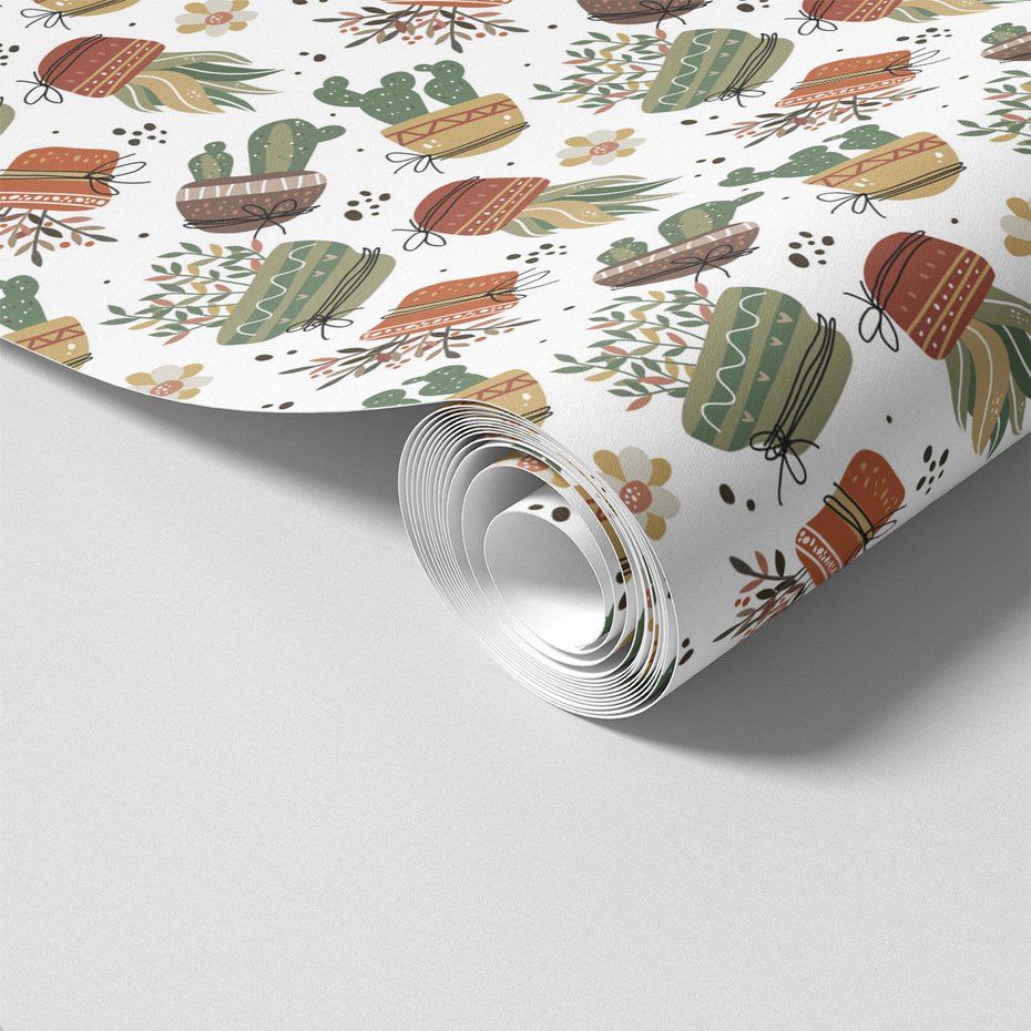 Tapeta - kwiaty, doniczka, kaktus