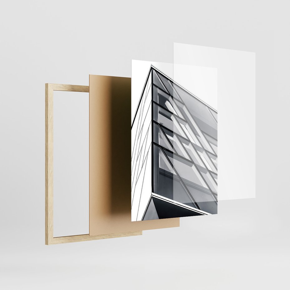 Zestaw obrazy w ramie, plakaty - architektura, budynek, fasada - rama drewno