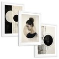 Zestaw obrazy w ramie, plakaty - abstrakcja,portret,geometria - rama biała
