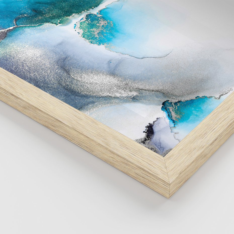 Zestaw obrazy w ramie, plakaty - abstrakcja, płyny, marmur - rama drewno