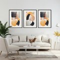 Zestaw obrazy w ramie, plakaty - abstrakcja, geometryczne, kształty - rama czarna