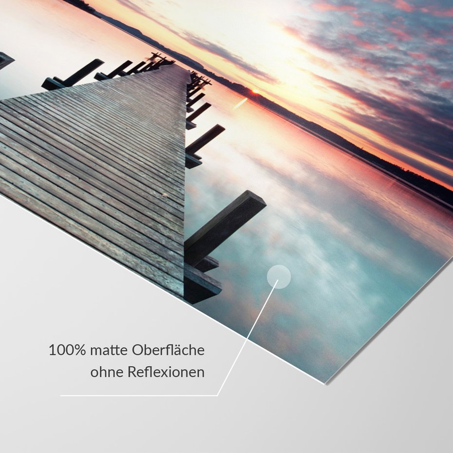 Fototapeta - jezioro, pomost, zachód słońca