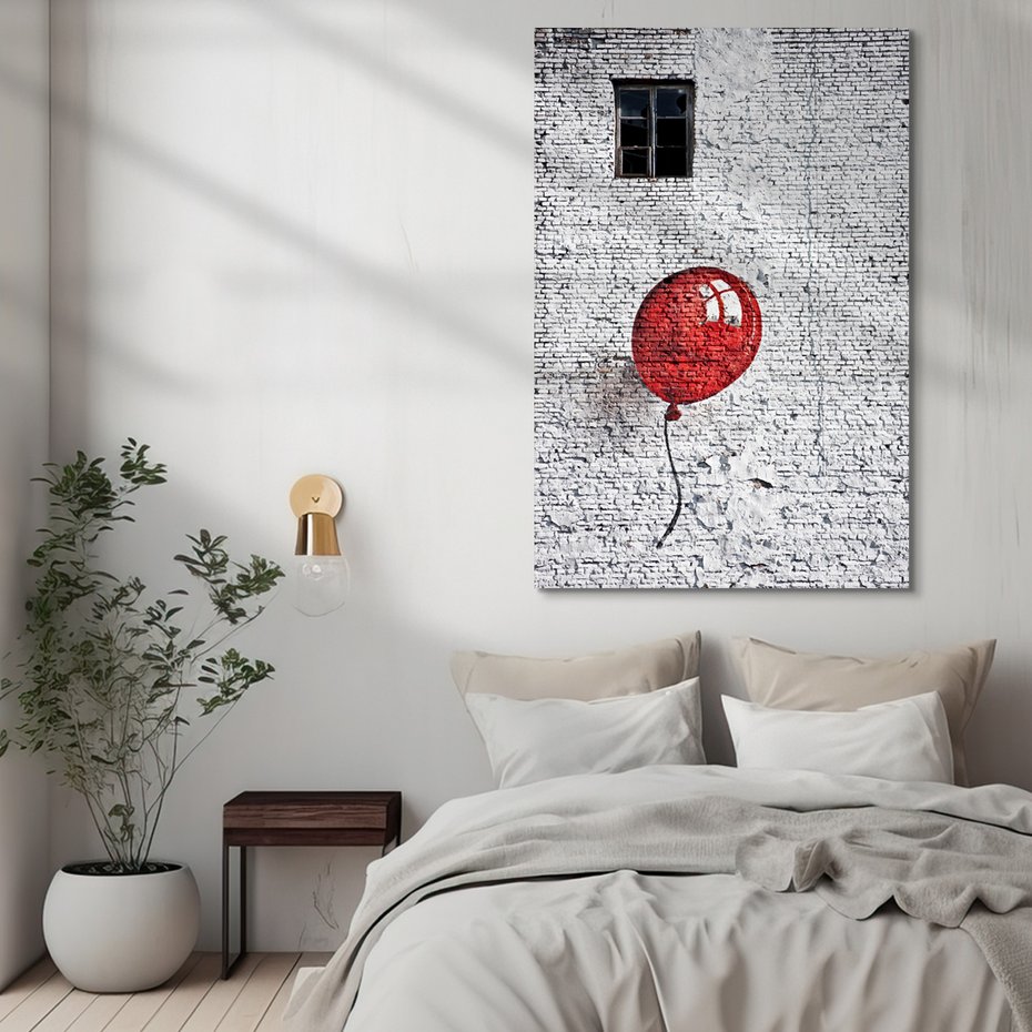 Obraz na płótnie - mur, balon, grafiti