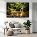 Obraz na płótnie - wodospad, las, woda