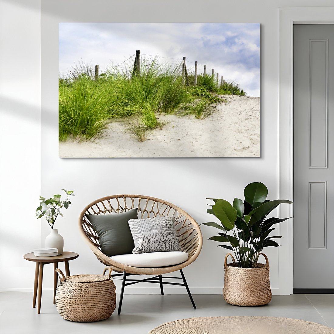 Obraz na płótnie - plaża, trawa, wydmy