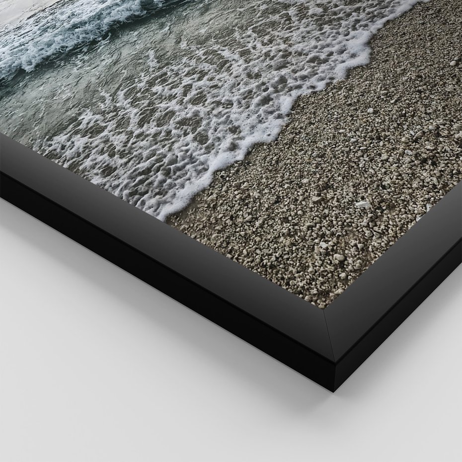 Zestaw obrazy w ramie, plakaty - morze, woda, plaża - rama czarna