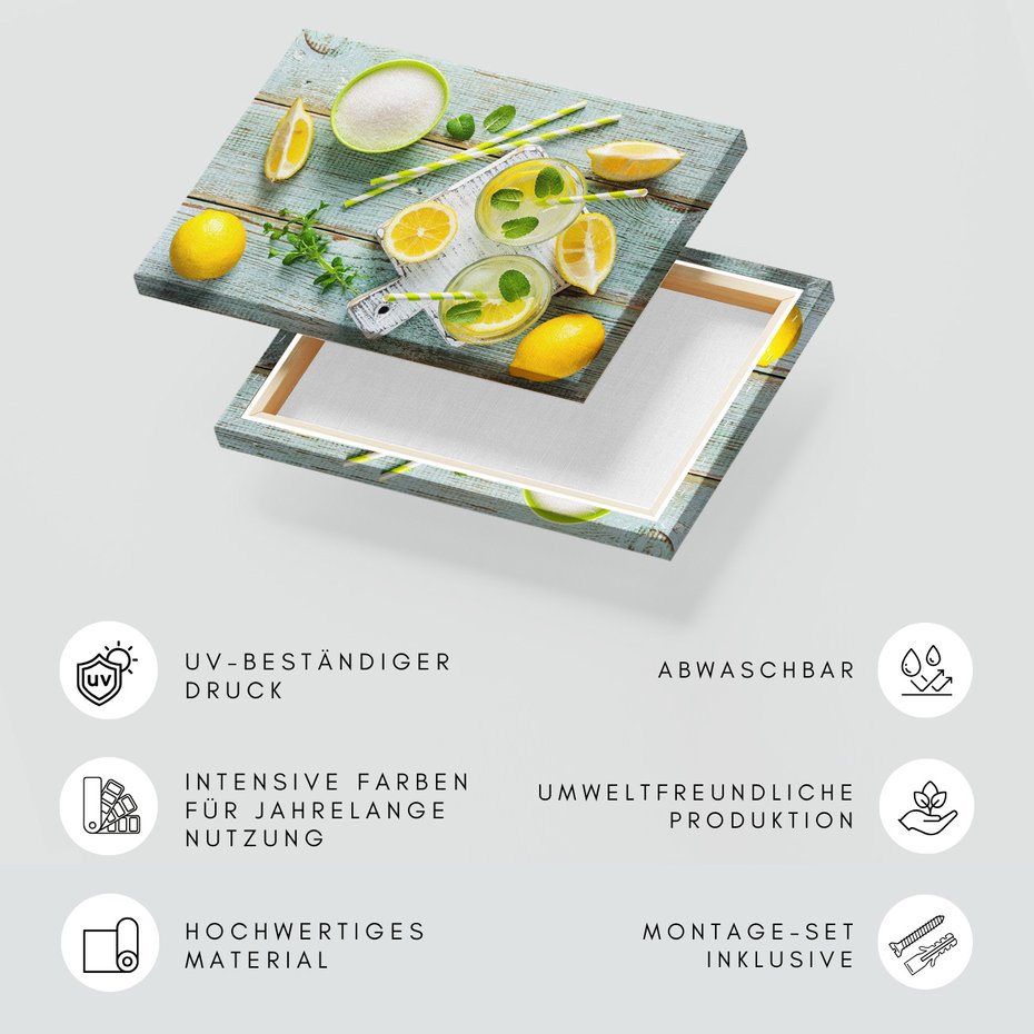 Obraz na płótnie - cytryny, napój, orzeźwienie