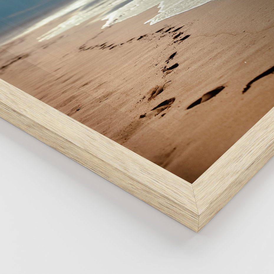 Zestaw obrazy w ramie, plakaty - plaża, morze, piasek - rama drewno