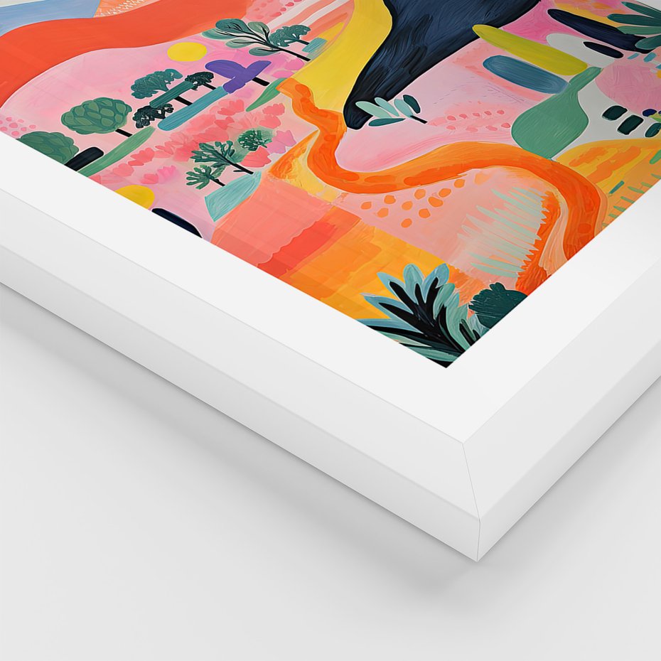 Zestaw obrazy w ramie, plakaty - góry, krajobraz, natura - rama biała