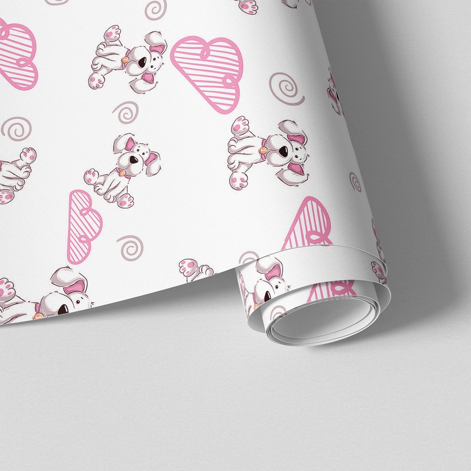 Tapeta - dziecięca, pies, chmura, spirala