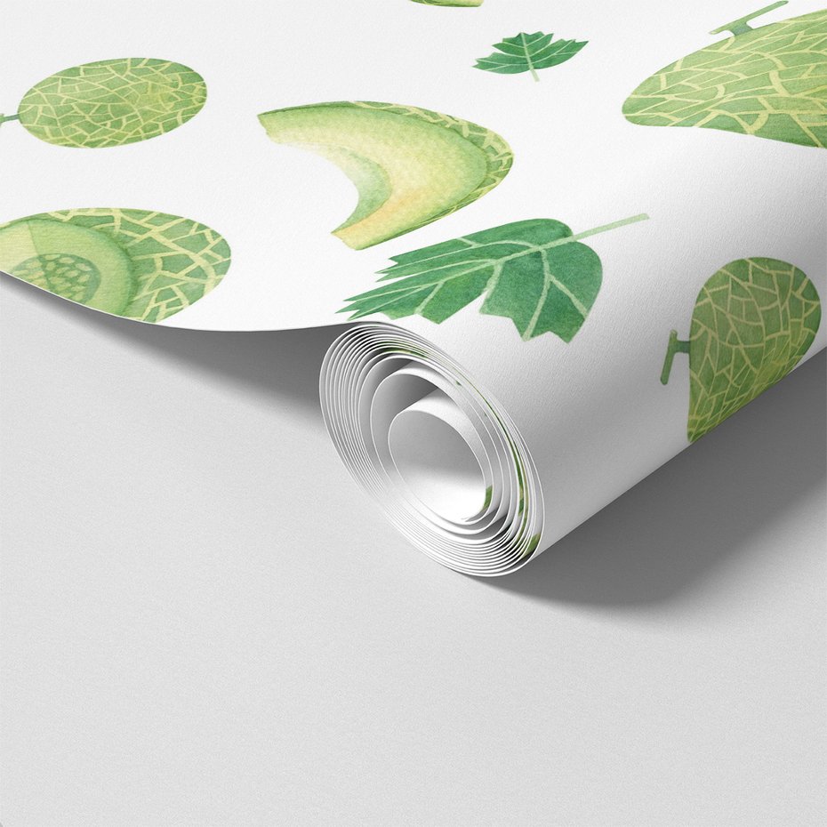 Tapeta - melon, liście, wzór