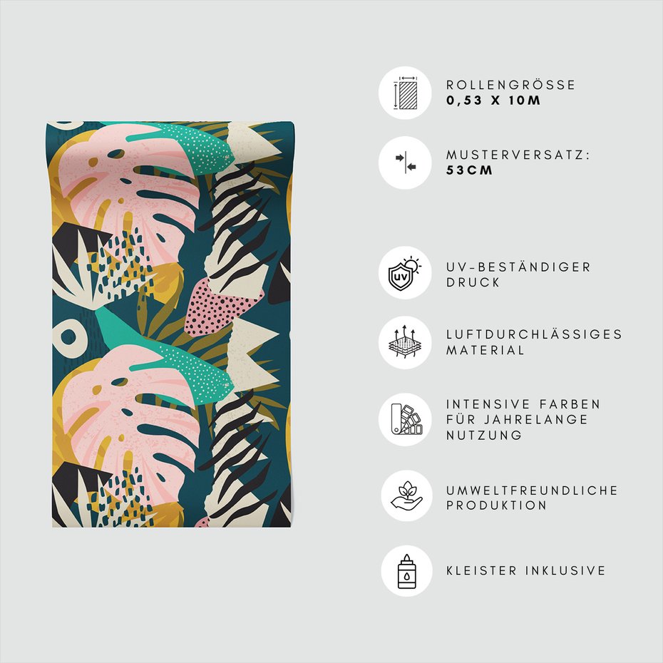 Tapeta - liście, abstrakcja, plamy