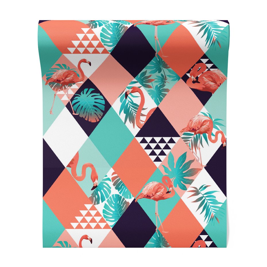 Tapeta - flaming, liście, geometria