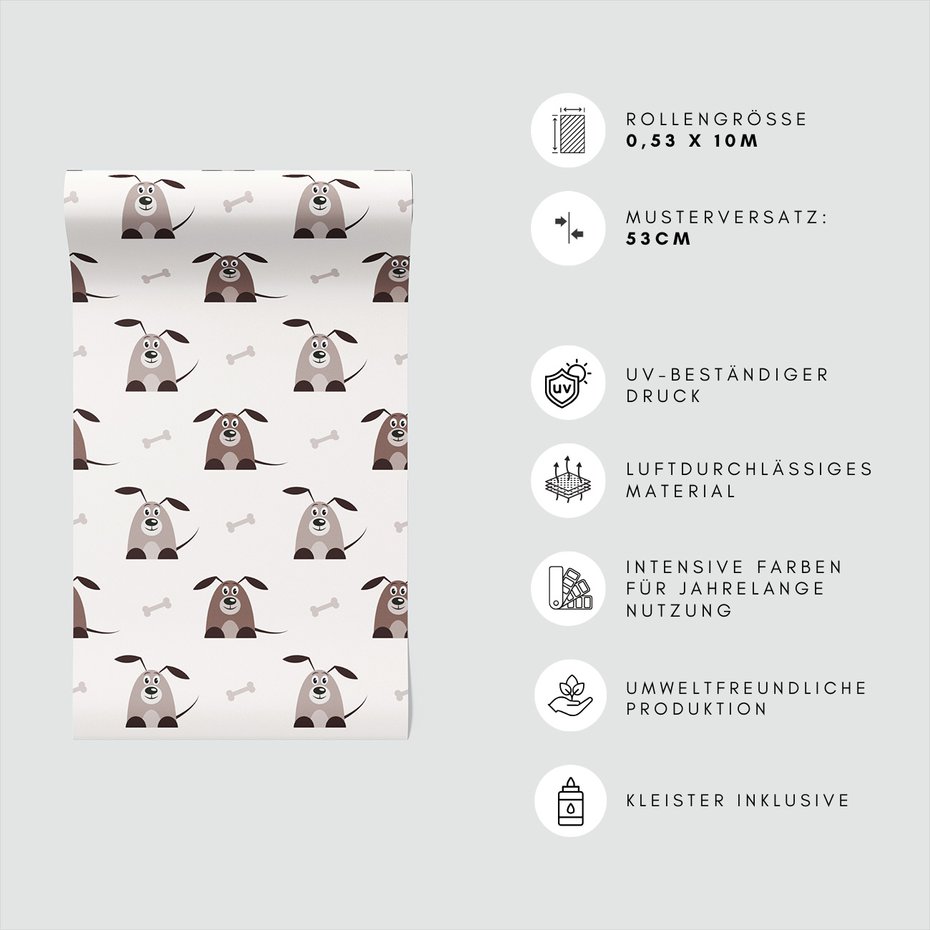 Tapeta - dziecięca, pies, kość,