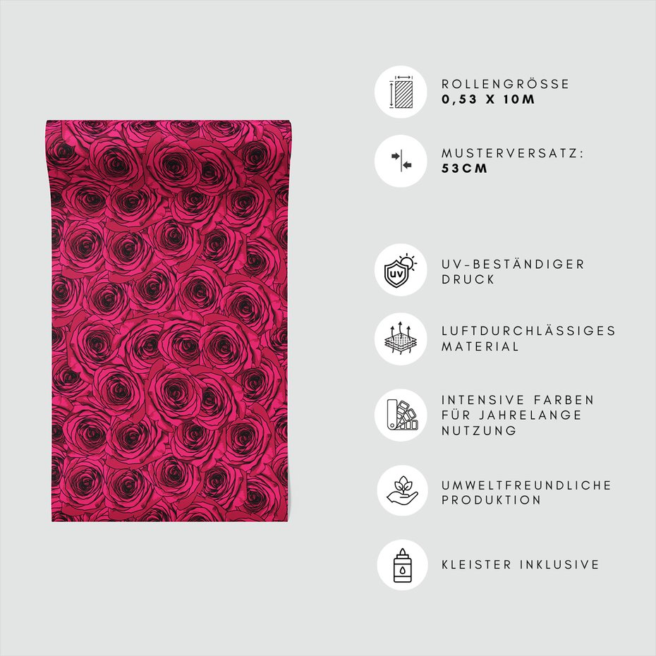 Tapeta - róże, kwiaty, wzór