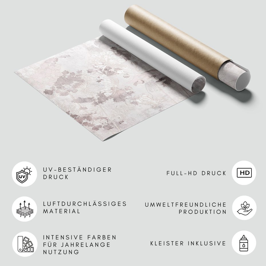 Fototapeta - loft, kwiaty, mural