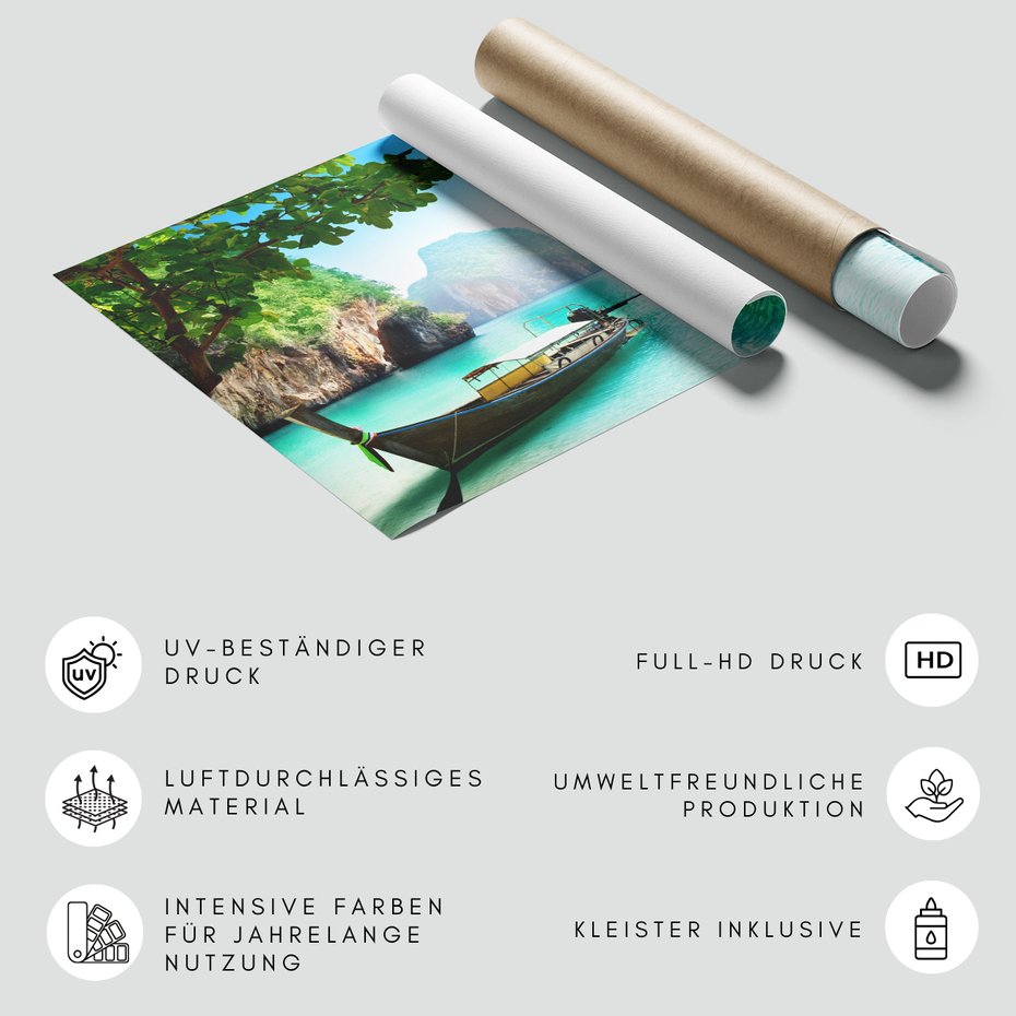 Fototapeta - łódź, morze, krajobraz