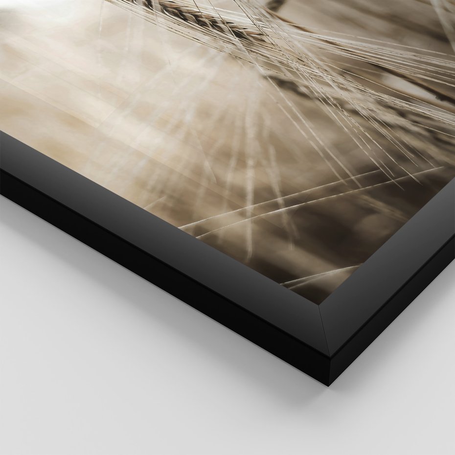 Zestaw obrazy w ramie, plakaty - pole, wieś, żniwa - rama czarna